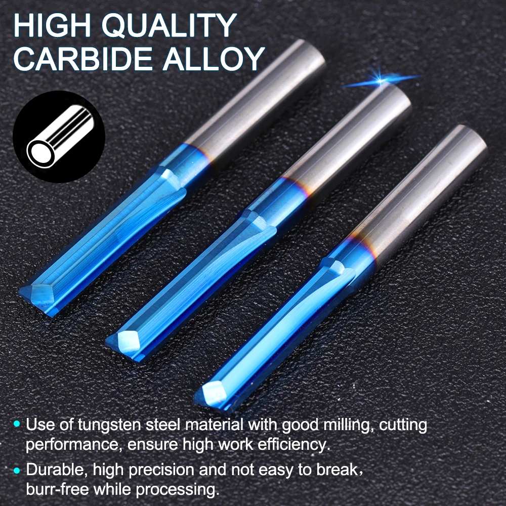 1pc 2 플루트 스트레이트 엔드 밀 초경 라우터 비트 목재, PVC, 플라스틱 CNC 조각 밀링 도구 4mm/6mm 생크 밀링 커터