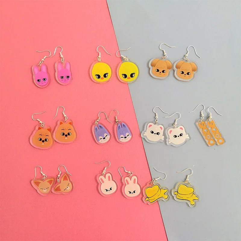Stray Kids Cartoon SKZOO Earrings studs Earrings accessories Star accessories around handmade DIY earrings accessories
