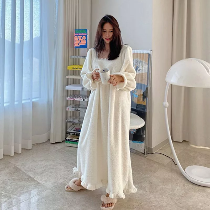 Nightgowns Women Leisure Solid Sweet Princess Style Ulzzang Lace Solid Chic Sleepshirts Lovely Soft Home Wear Nighty 2022