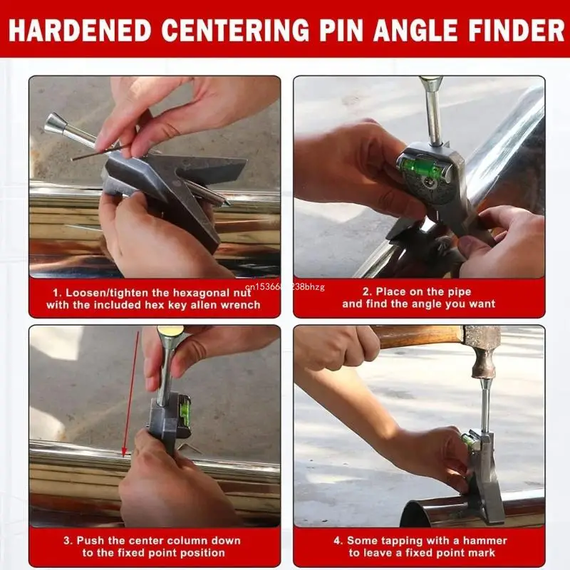 Manual Pipe Center Finder Tool Plumbing Contractor Welding Bubble Leveler Measure Pipes 0.5" and Up 4" Y-Type