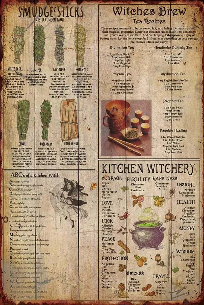 

Vintage Kitchen Metal Sign Witchery Kitchen Poster Tin Sign Iron Painting Home Family Lovers Gift Metal Signs Bedroom Novelty R
