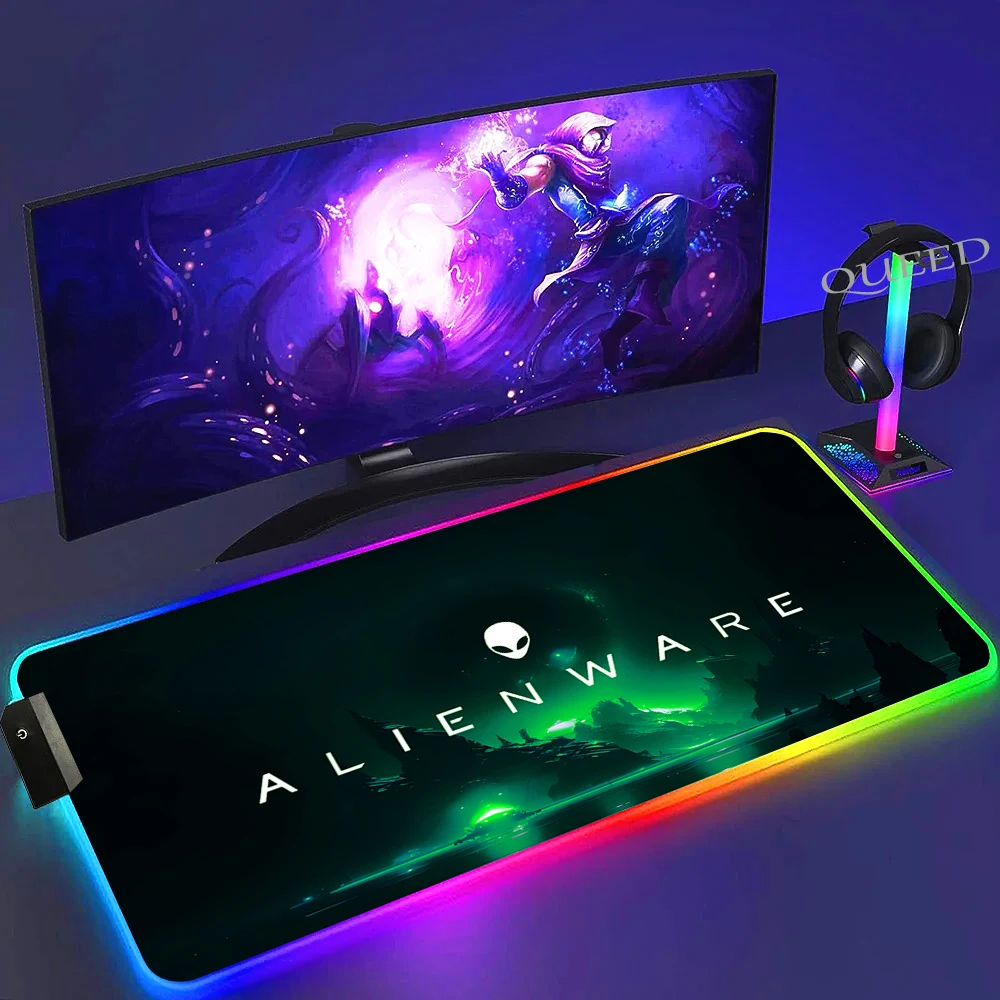 Luminescence RGB Black Large Gaming Mouse Pad - Colorful Desk Mat