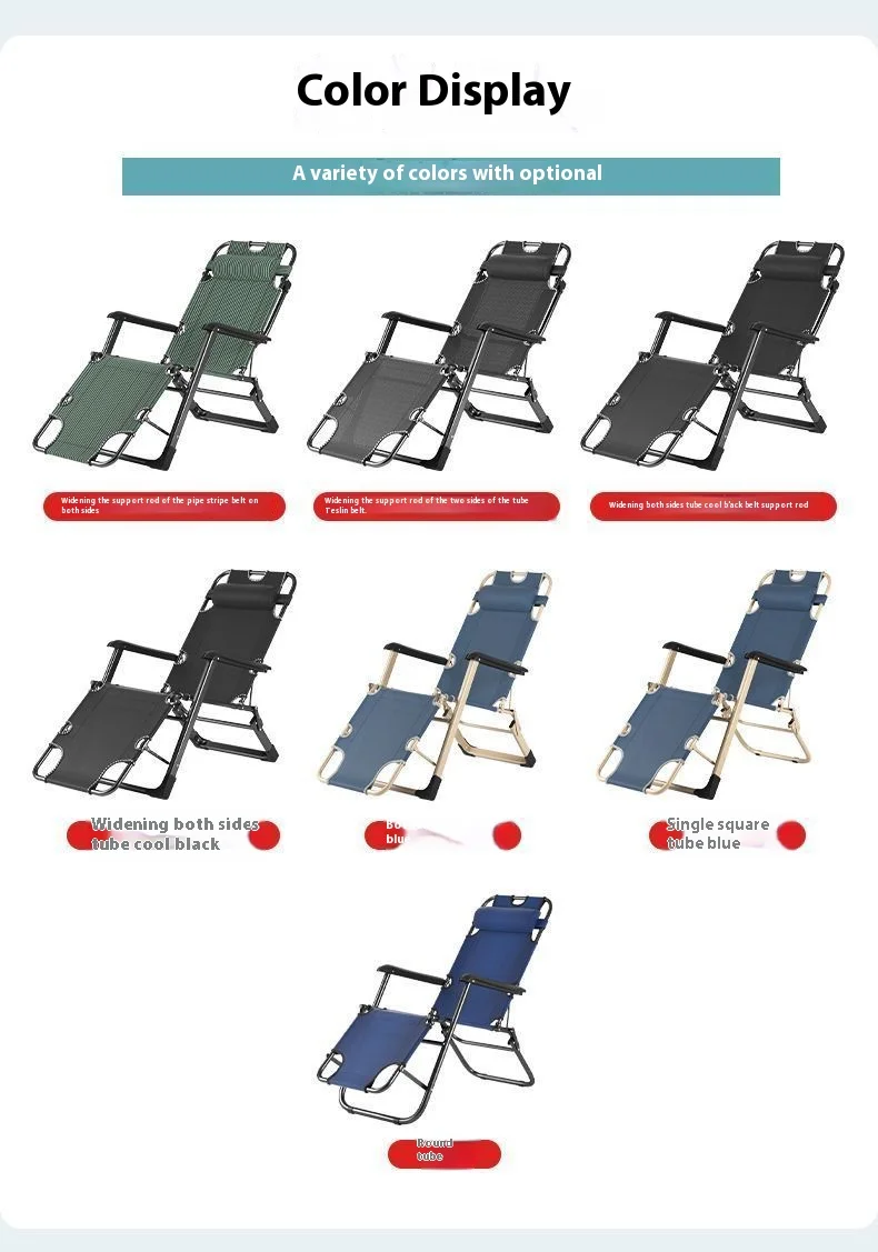 GIANXI Outdoor Recliner - Padded Folding Lounge Chair with Phone Stand