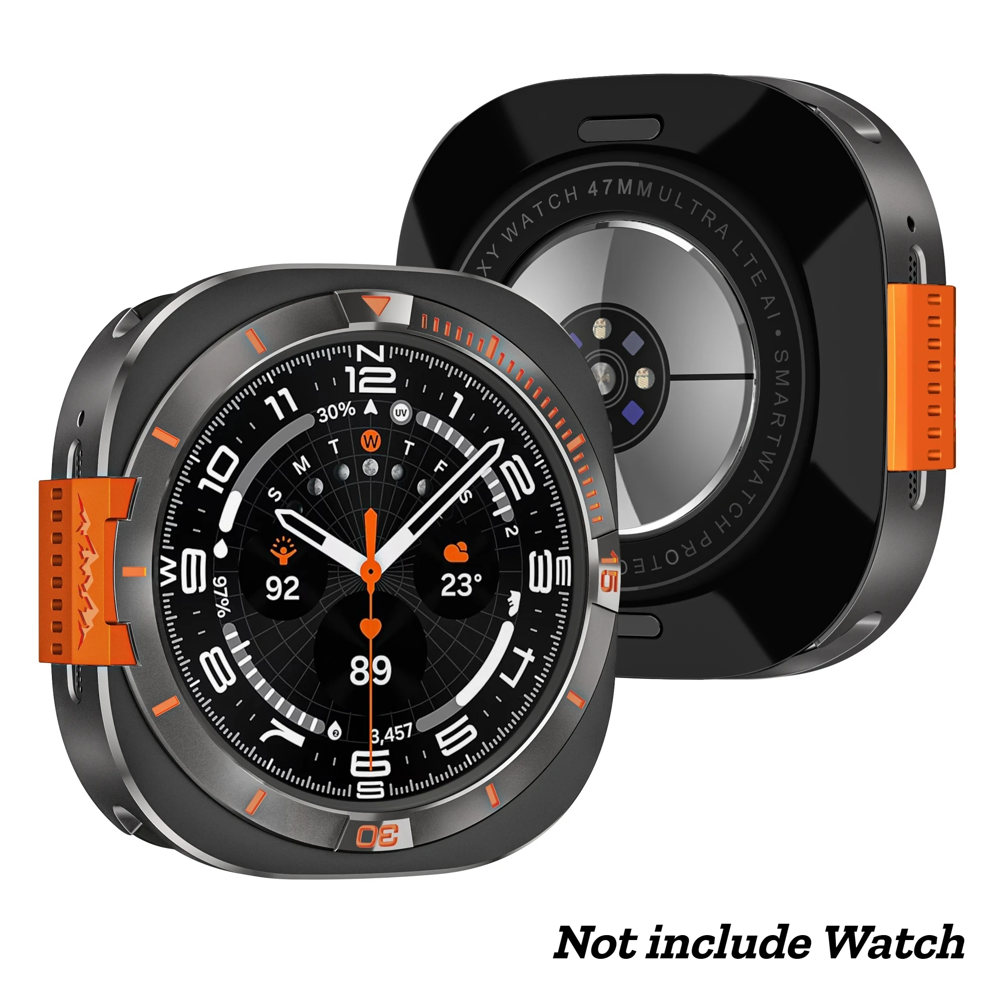 Premium Metal Case - Durable Hard Frame Protector Cover for Smartwatch Accessories