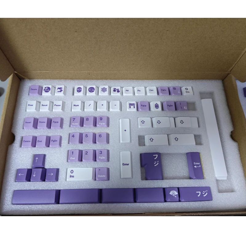 Teclas Gmk Wisteria Perfil Cereja Pbt Lados Sublimação de Tintura Interruptor mx Teclado Mecânico com Iso Enter 143 Teclas - Imagem 4