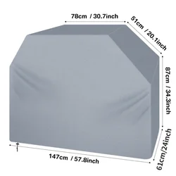 Heavy Duty Waterproof Grill Cover - Outdoor Dust and Rain Protective Barbecue Cover (147x61x122CM)