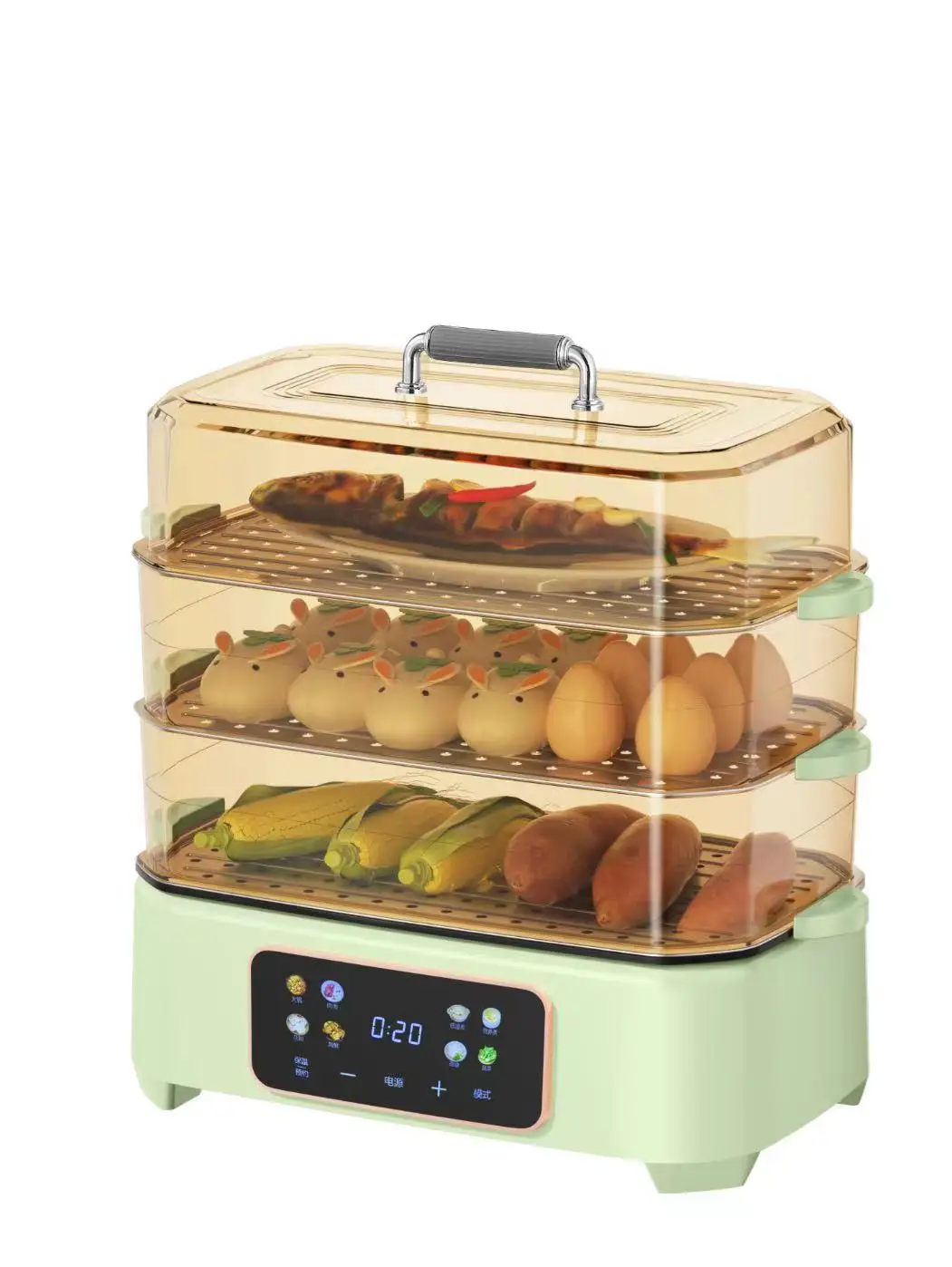 220V 36L Household Electric Steaming Pot Home Electric Food Steamer for Breakfast Stewing and Steaming Cooking Large Capacity 2