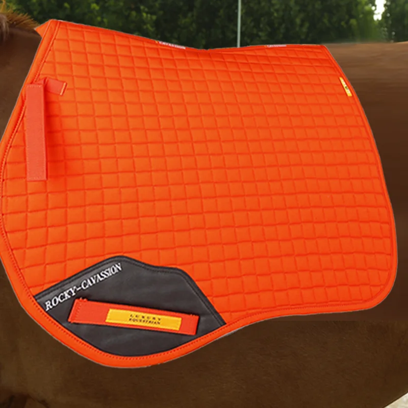 Orange color saddle pad when riding horse wine red equestrian equipments matching the saddle breathable materials