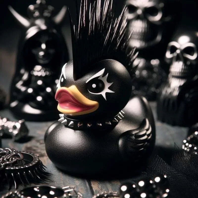 Devil Punk Duck Desktop Ornament Electric Syllable Death Rock Duck Halloween Decoration Doll