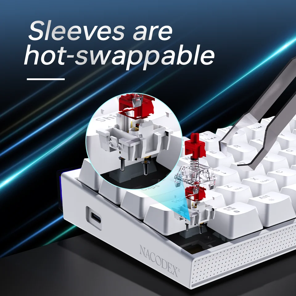 AJAZZ NK68 wired RGB colorful keyboard 68 keys compact contour