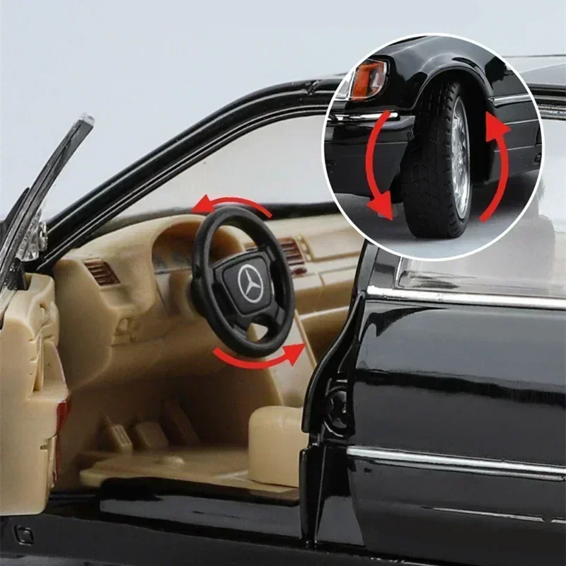 مقياس سيارة 1:24 مرسيدس بنز S320 W140 سبيكة سيارة...