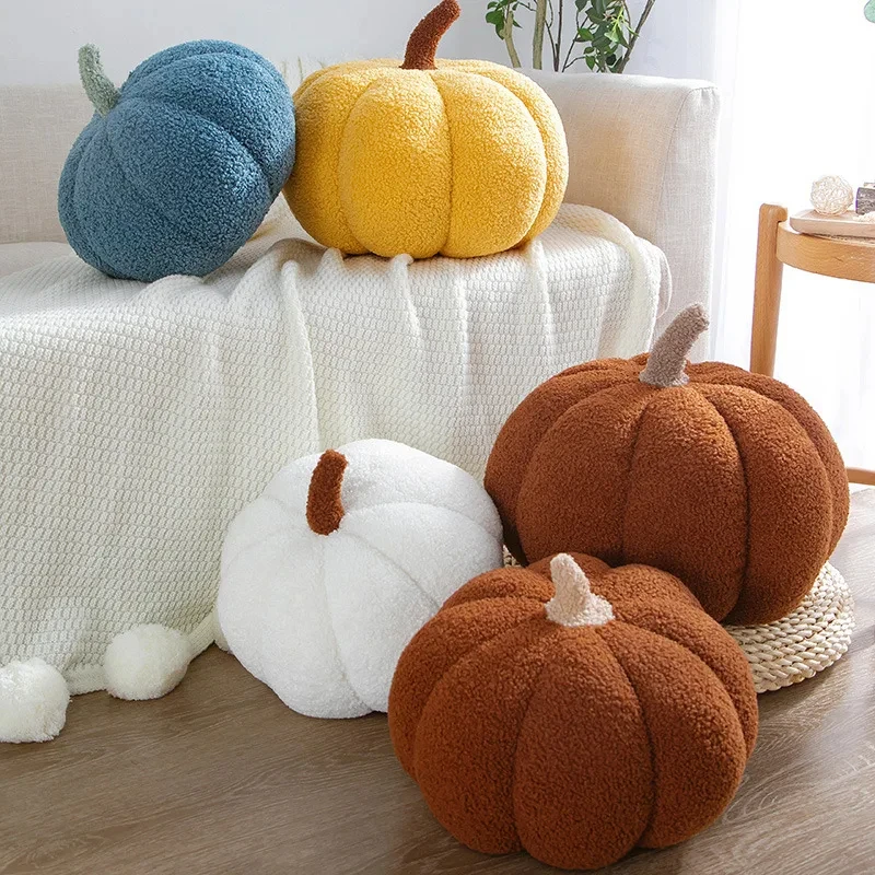 Pumpkin Plush Toy Plushies Pillows Cute Plant Soft Stuffed Doll Holidays Props Decorative Throw Pillow for Kid Cushion