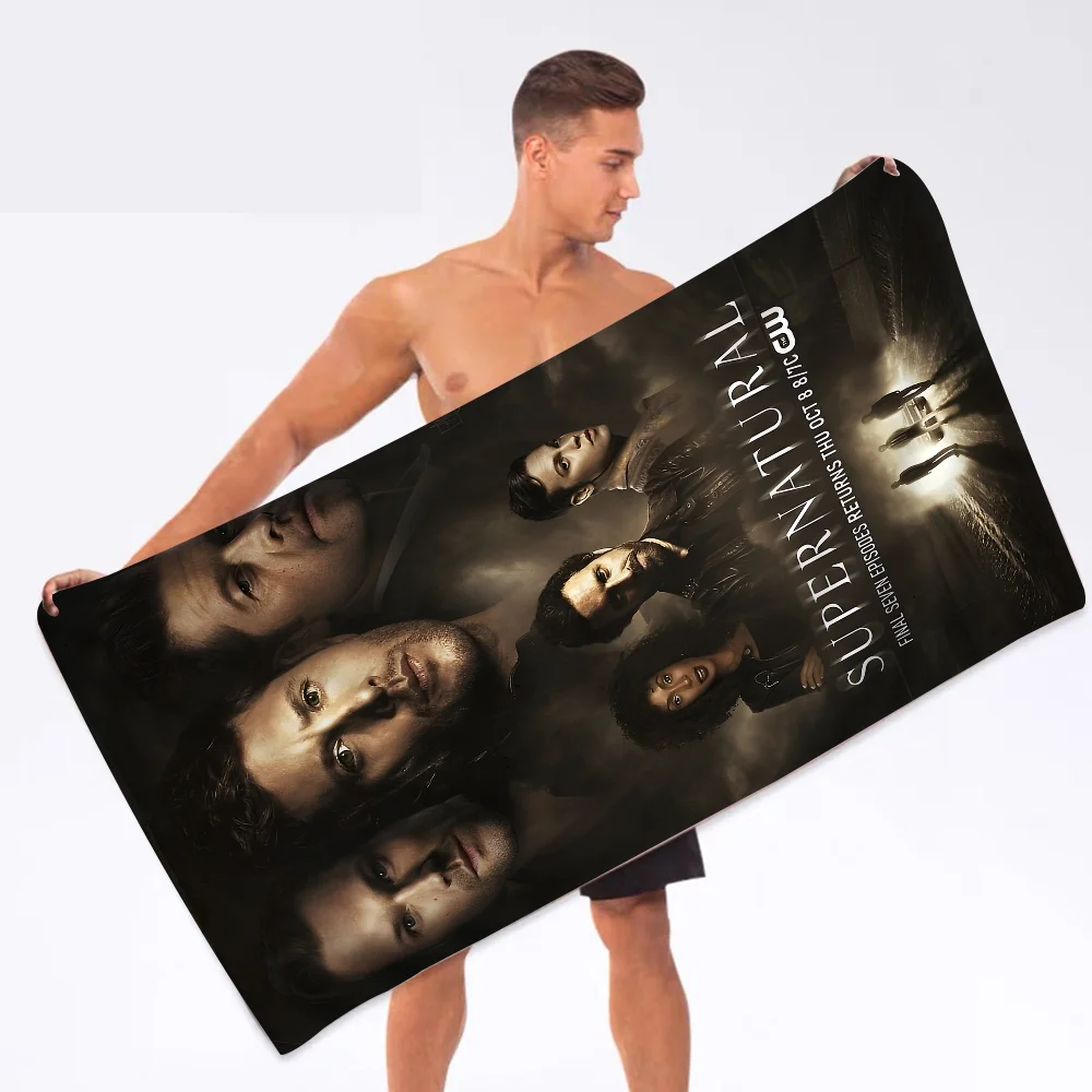 Tv Show Supernatural Beach Towel Cartoon Cute Summer Kids Large Bath Pool Beach Towel Microfiber Absorbent for Swimming Travel 3