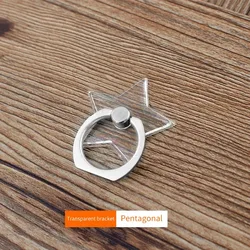 Universal Magnetic Mobile Phone Holder Stand with Transparent Finger Ring (Star)