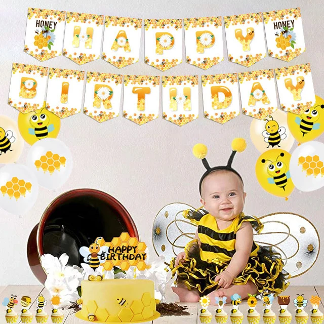 Bee Party Decorations Banner Balloons Cake Topper For Kids Bumble Bee  Birthday Party Decors Supplies Honey Baby Shower Favors - AliExpress