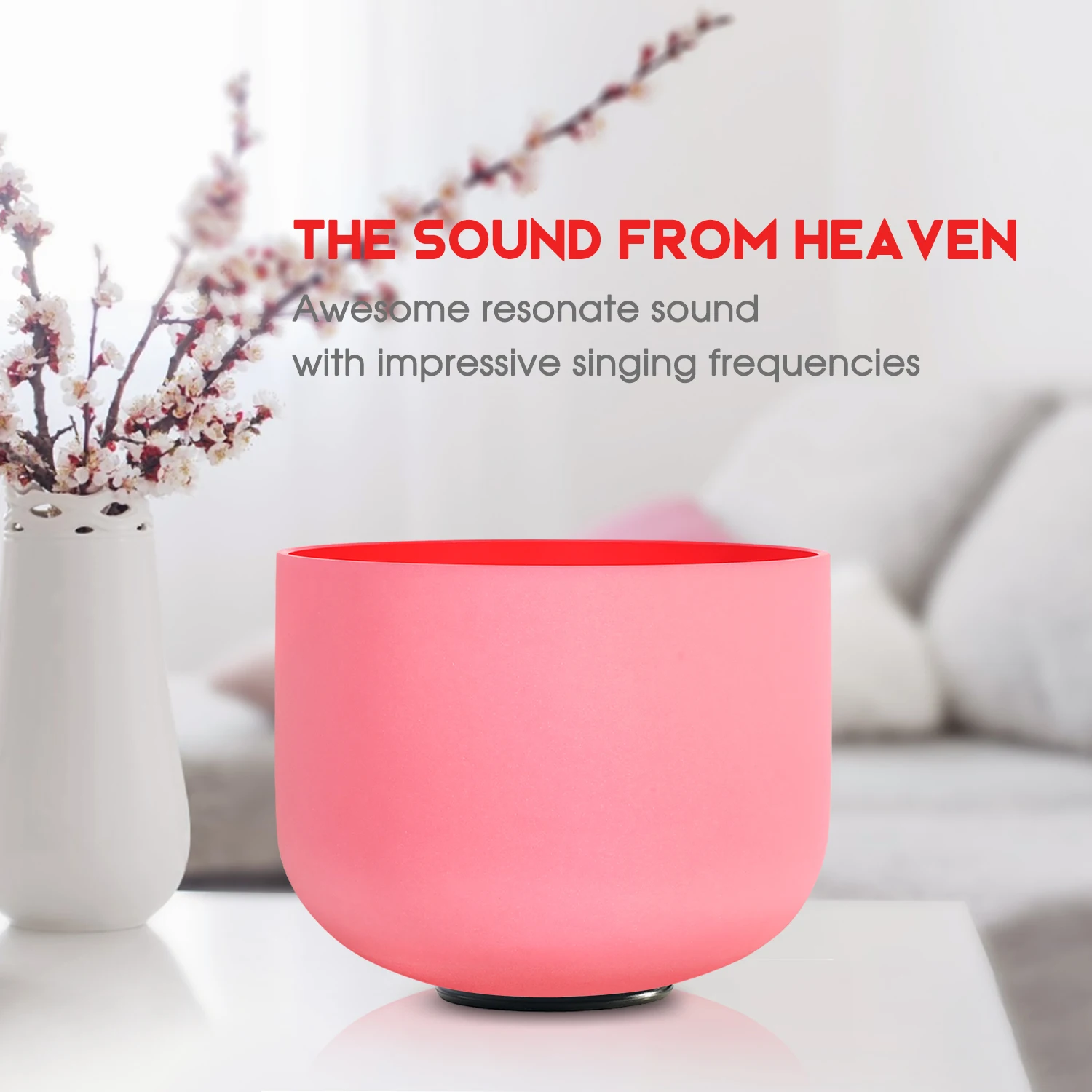 1pc 8" C/D/E/F/G/A/B Note Frosted Quartz Crystal Singing Bowl for Meditation Sound Healing Free Mallet meditation singing bowl