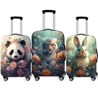 Cute Animal Tiger Rabbit Panda Pattern Luggage Cover for Travel Watercolor Suitcase Protective Cover Elastic Trolley Case Cover 1