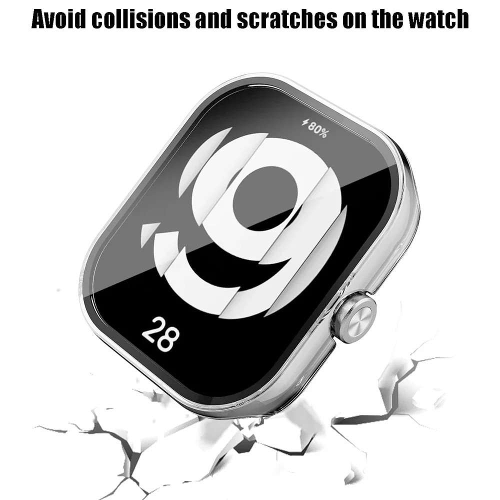 Tempered Glass+Case For Xiaomi Redmi Watch 4 PC Cover Screen Protector Shell For Xiaomi Redmi Watch 3 Active/Lite Accessories watch screen protector case