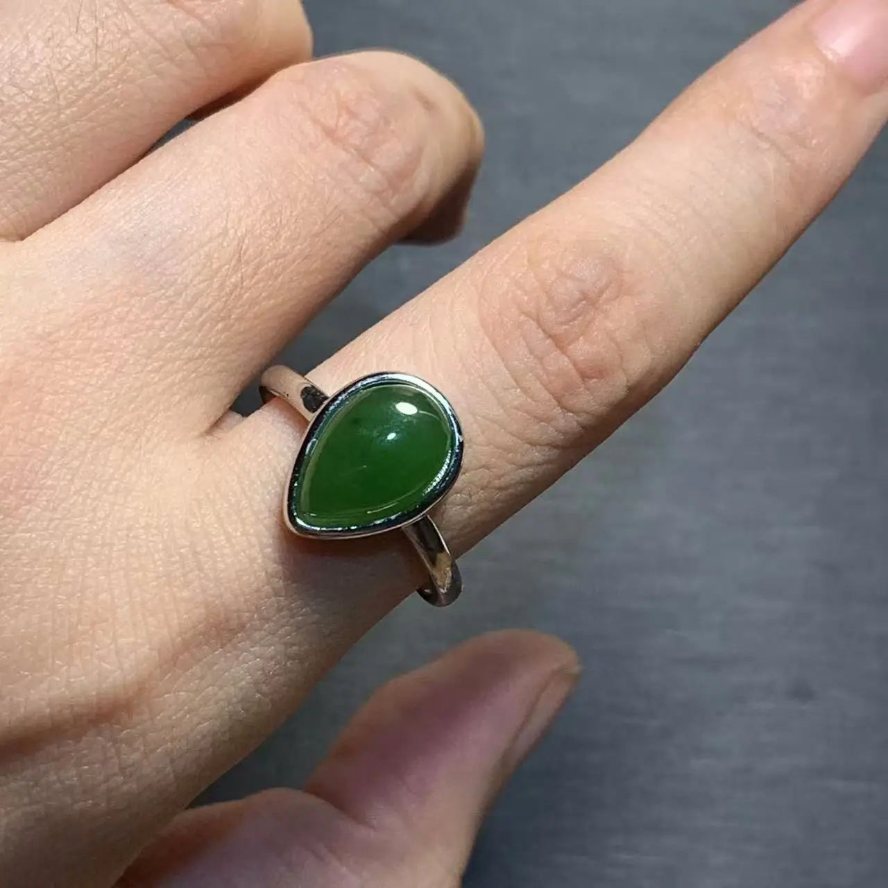 Natural Green Jade Ring  Adjustable Female Butterfly Jewelry for Women Gift Wholesale High Quality Vintage Fine