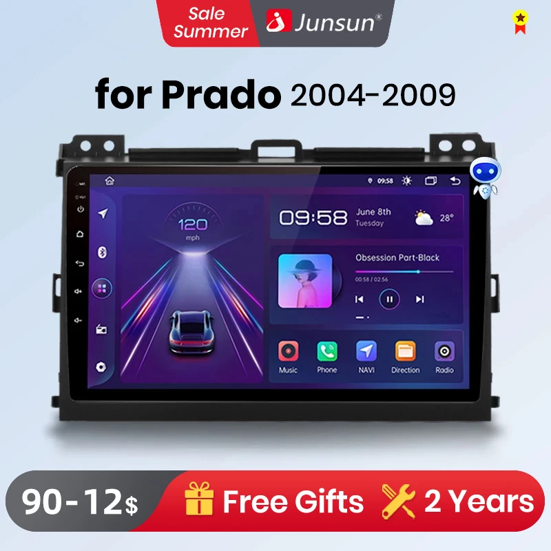 Junsun V1plus 8+256gb Android Auto Radio For Toyota Prado 120 20042009