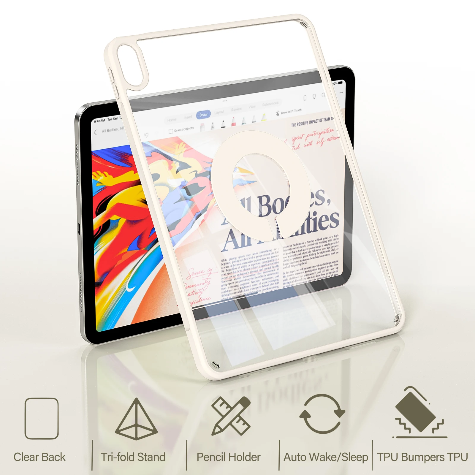 ZOYU For iPad Air 11 Air4/5 10.9 Magnetic Case, For iPad Pro 11 13 inch Mini6 10.2 9/8/7th Gen Rotate 360°Detachable Back Case