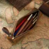 Genuine Leather Zipper Pen Case - Stylish Pencil Pouch for Students, Office & Travel - Compact Stationery Organizer Bag 2