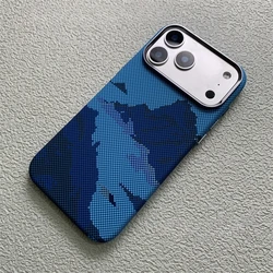 Carbon Fiber Texture Magnetic Phone Cover with Alloy Lens Protection and Enhanced Charging Capabilities - iPhone 16 Pro Max (Color 4)