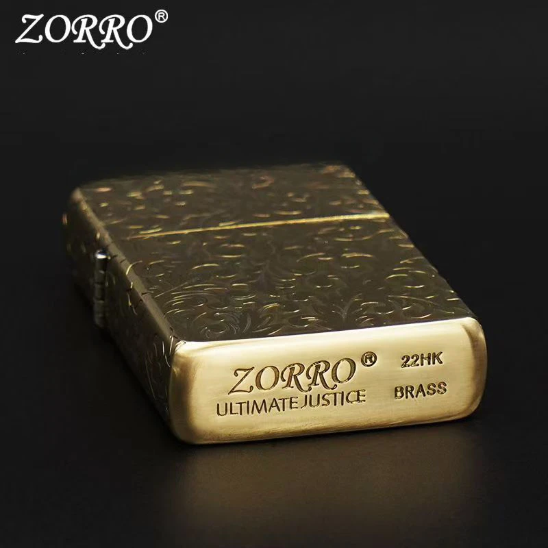 ZORRO 902  Five-face Carving Constantine Cross Brass Kerosene  Lighter 5