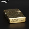 ZORRO 902  Five-face Carving Constantine Cross Brass Kerosene  Lighter 5