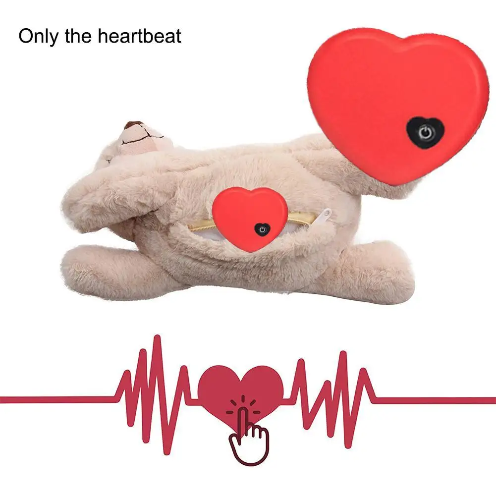 Puppy Behavioral Training Toy Electirc Plush Relief Aid Snuggle Accessories Anxiety Sleep Pet Heartbeat Accessories Toy Dog H0M3 for cute heartbeat puppy behavioral training toy plush pet comfortable snuggle anxiety relief sleep aid doll durable dog chew