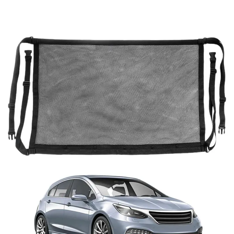 

Сетка для хранения на потолок автомобиля, органайзер для хранения на крыше, Регулируемая сетка для снижения провисания, двойная пряжка, Многослойная сетка