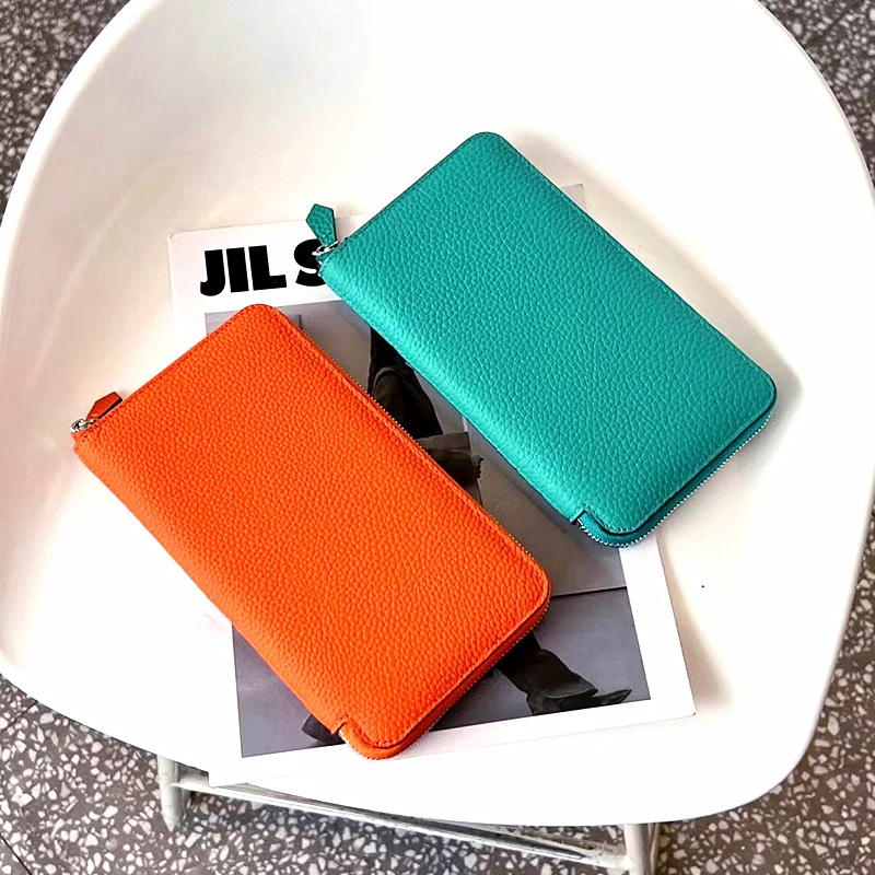 

Genuine Leather Long Wallets High Quality Leather Classic Clutch Bag Men's and Women's Money Wallet