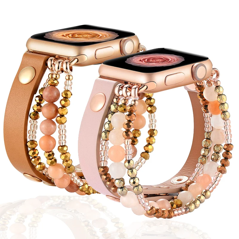 

Ремешок для Apple Watch 49 мм 40 мм 38 мм 41 мм 45 мм 44 мм женский эластичный кожаный браслет Iwatch SE 8 7 6 5 4 correa