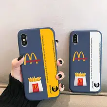 

Cool McDonald Card Phone Case for iPhone 13 12 mini 11 Pro XS MAX X XR 7 8 6 Plus Candy Color blue Soft Silicone Cover