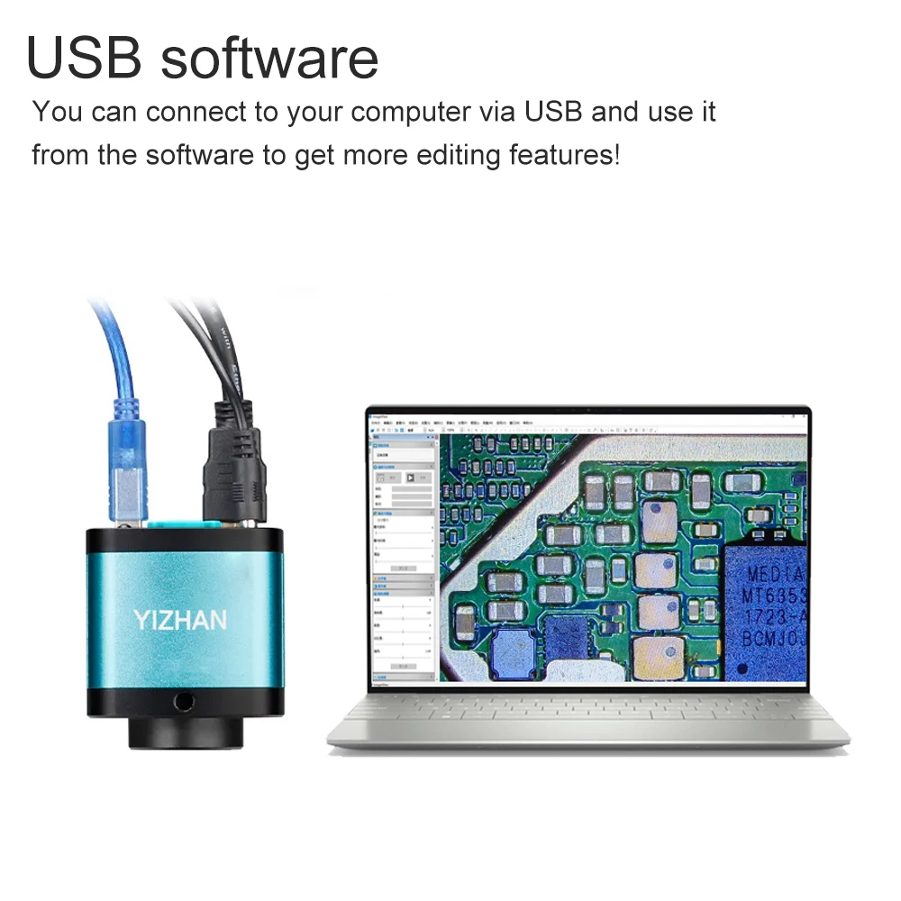 150/180/215X Zoom Lens Digital Microscope 48MP 4K HDMI USB Video