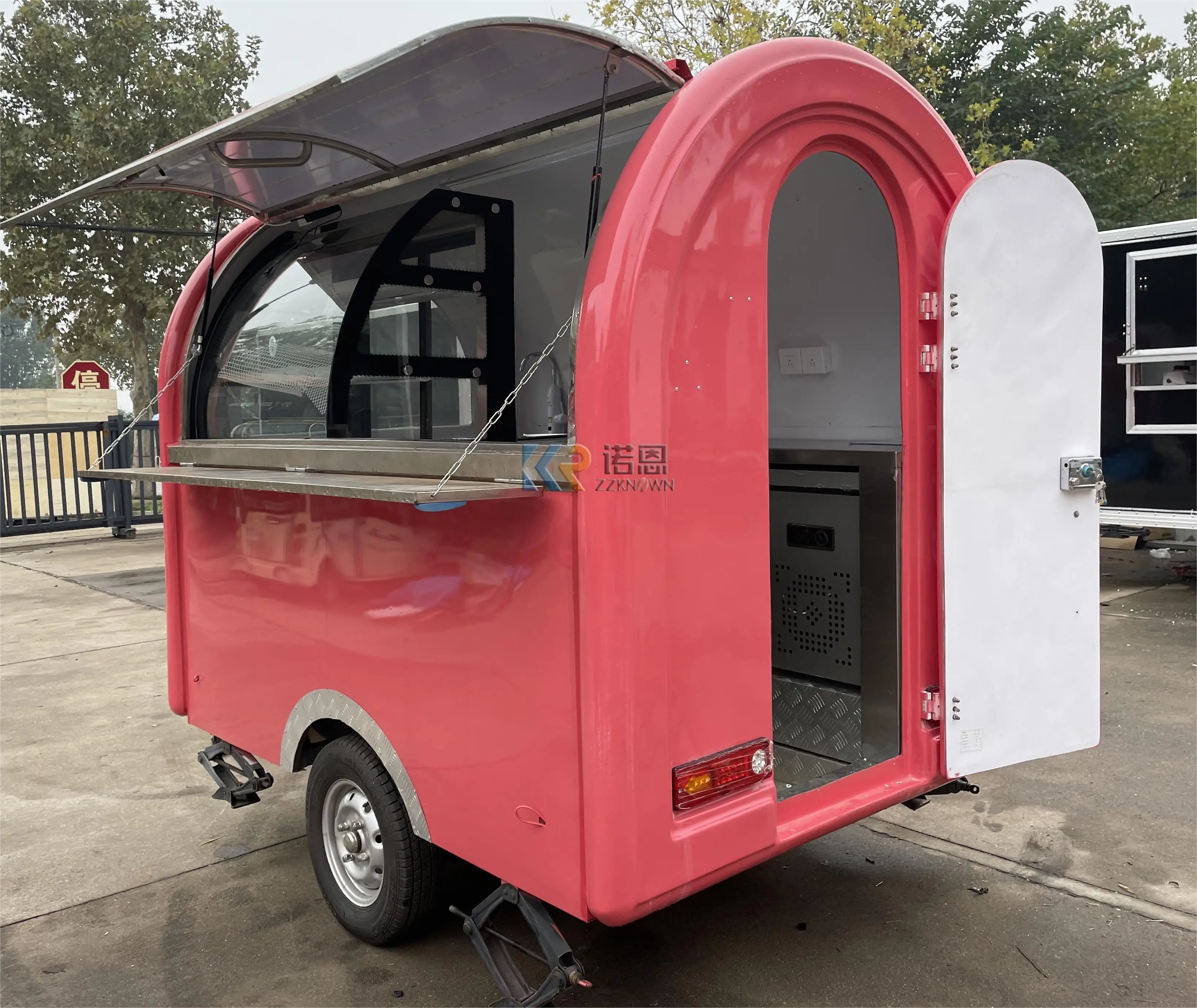 

2.2m Street Mobile Fast Food Kiosk Catering Trailer Crepe Concession Vintage Hot Dog Cart Coffee Vending Truck for Sale