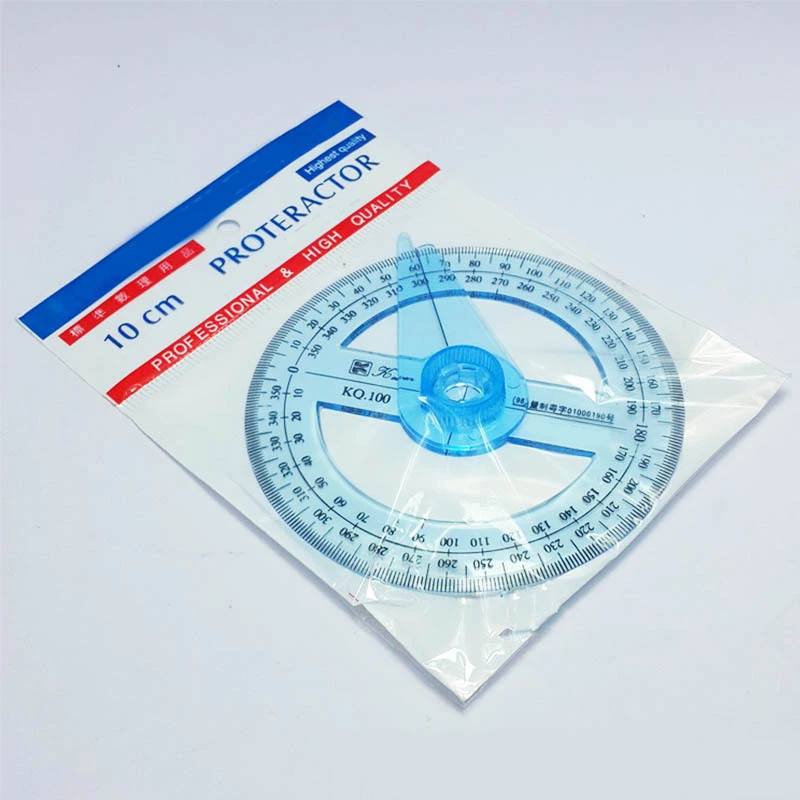 360 Degrees Protractor with Swing Arm Full Circle Pointer Angle Ruler Math Geometry Drafting Tools for Students Design EM88 plastic protractor ruler