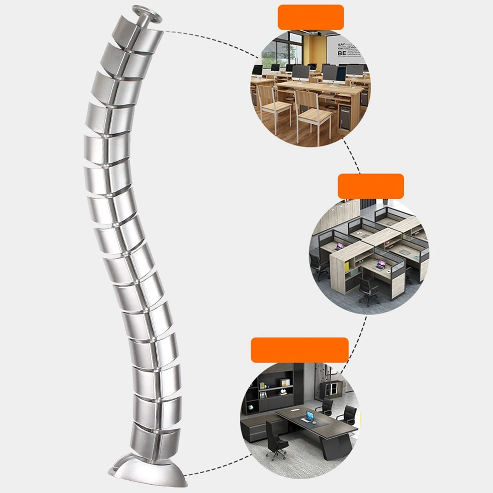 VO-케이블 관리 키트, 높이 조절 가능한 책상용 4입구 원형 코드 보관함
