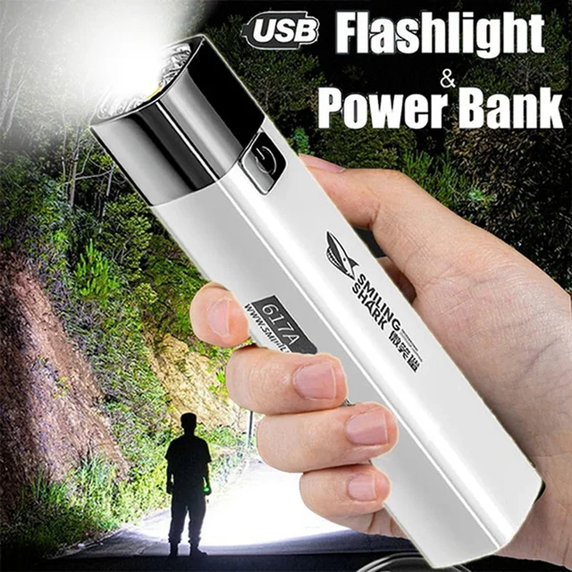 Portable Ultra Bright 2 IN 1 9990000LM G3 Tactical LED Flashlight Torch & Power Bank For Outdoor Lighting 3 Modes With USB Cable