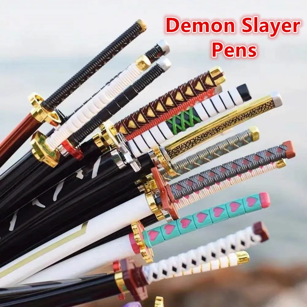 Anime Demon Pens Kamado Tanjirou Cosplay Puntelli Per Armi Katana Roller Pen Fashion Original Gift