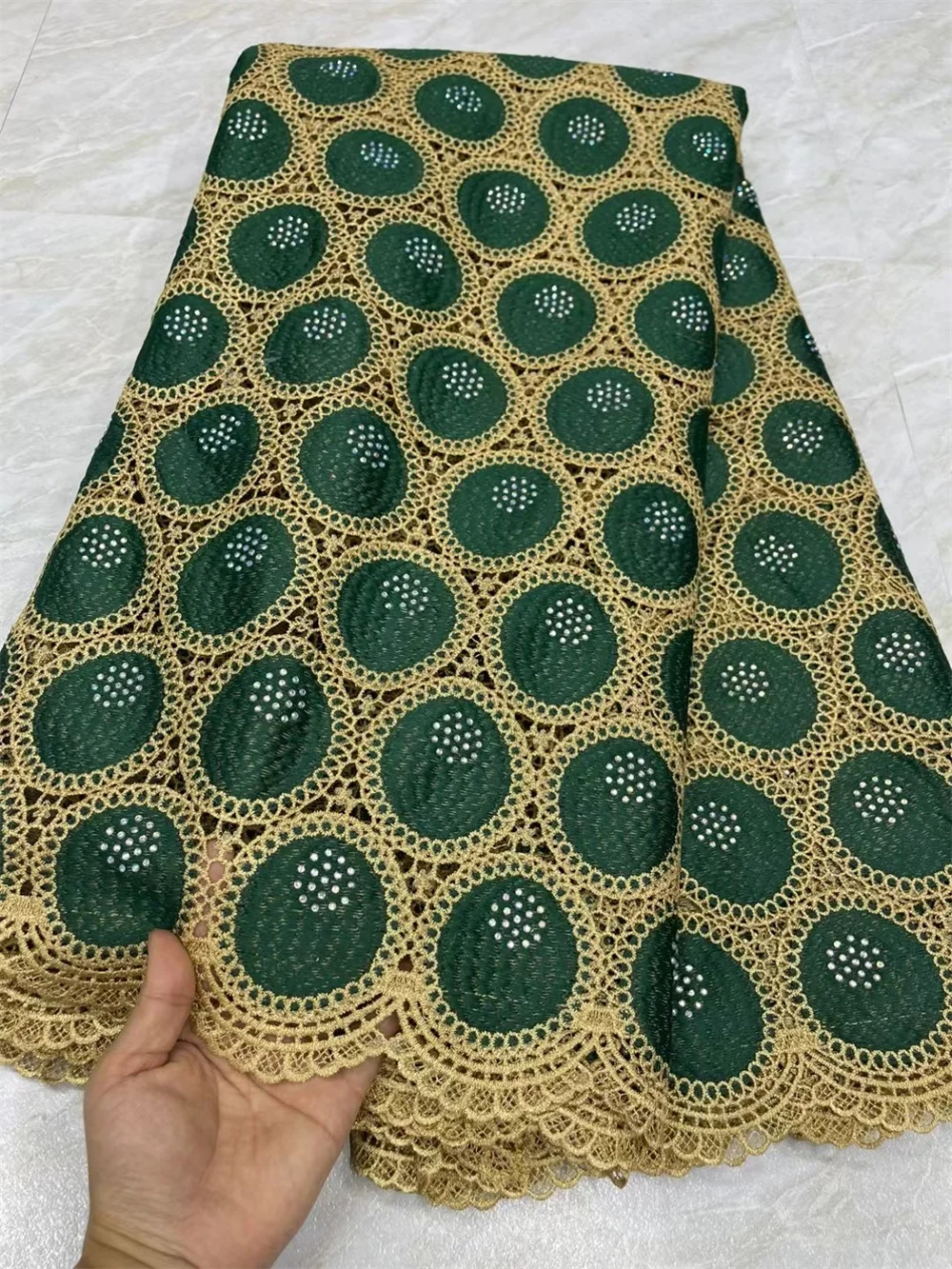 

African Lace Fabric French Net Sequins Fabric 2023 High Quality Sewing Embroidered Lace Tulle Nigerian Lace Fabric 5YardsWp213-4