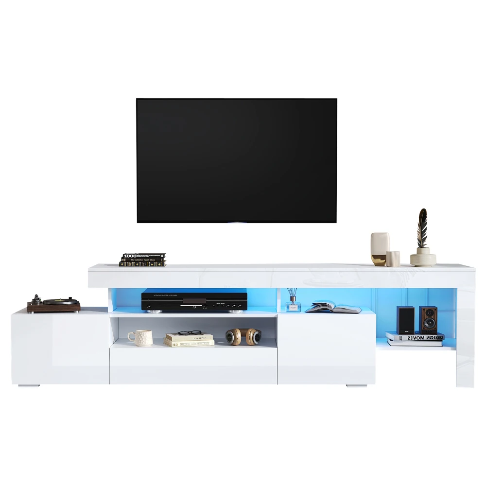Moderner Hochglanz-LED-Lowboard-TV-Schrank – 192 x 37 x 53 cm, mit Schränken und Kommoden, passend für 85 Zoll, praktisches Wohnzimmer – Detail 22