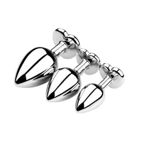 3 Größen Edelstahl Metall Sex Butt Plug für Anfänger Sex Anal Spielzeug Erwachsene Mastur bator Anal Plug Diamant Expander Stopper 5