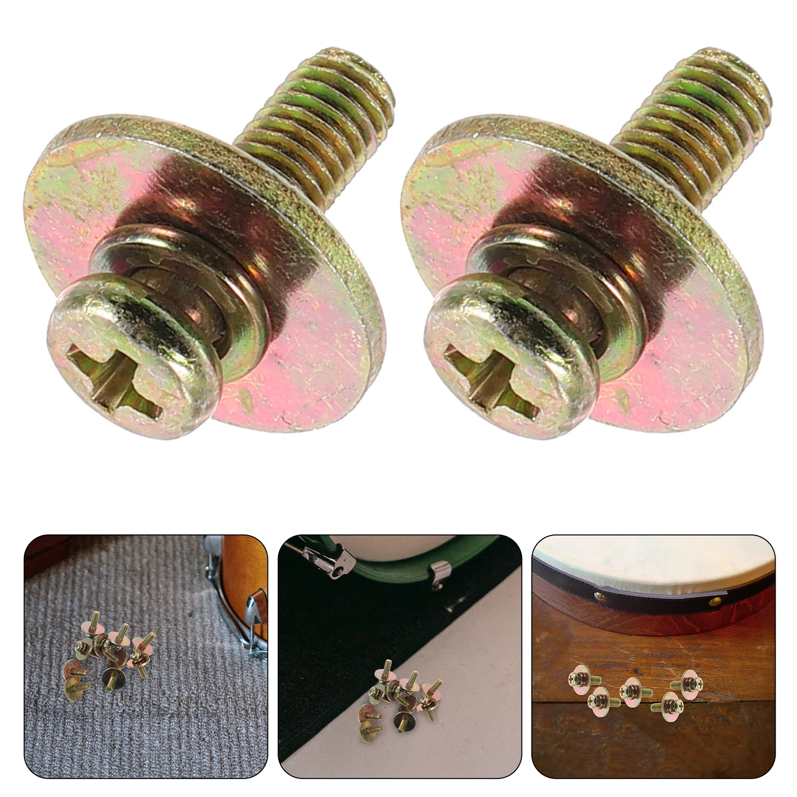 20pcs Drum Lug Screws for Snare Mounting Bass Musical Instrument Accessories Colorful Zinc Alloy Stability Reliability Easy