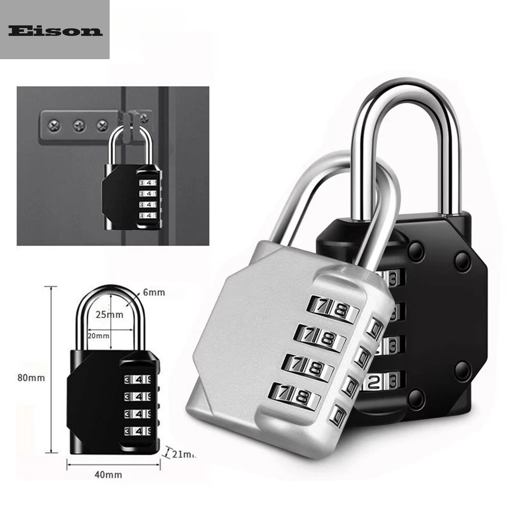 Combination Padlock Mini Combination Padlock Password Locks 4 Digit Waterproof Outdoor Lock For Door Suitcase Bag Package Cabinet Locker Window
