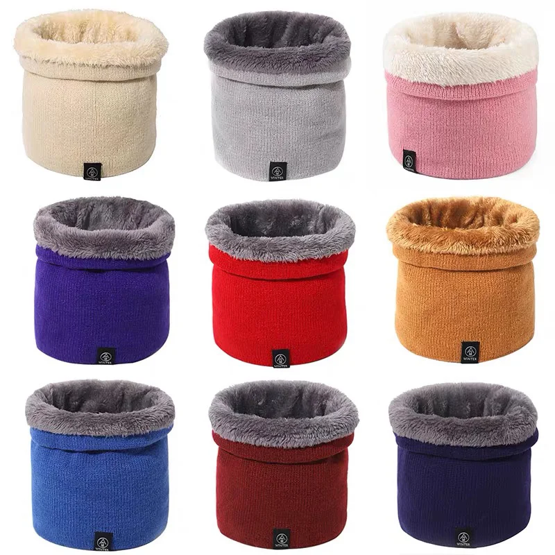 Warm Baby Knitted Scarves Solid Fashion Winter Scarf For Baby Girls Boys Children Thickened Wool Collar Neck Scarves