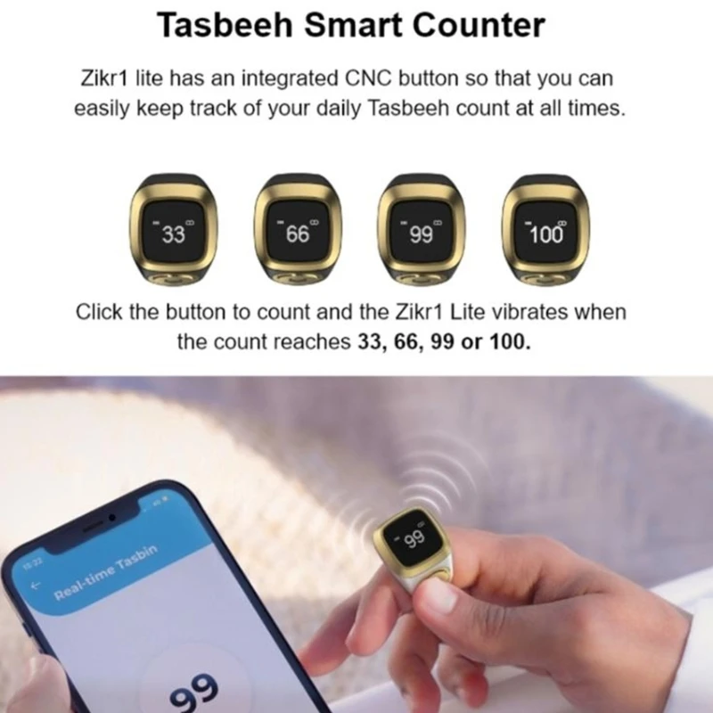 Description Picture 5 of itemElectronic Digital Tasbih Tally Counter with Prayer Time Reminder Prayer Counter Finger Counter Tasbeeh Counter