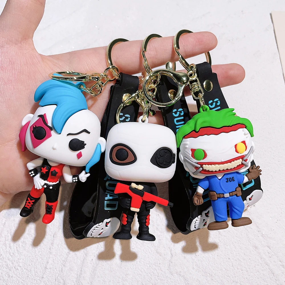 FunkoPop！KEY CHAIN JOKER HARLEYQUINN Pop Pocket Keychain The Joker and Harley Quinn 2016 DC