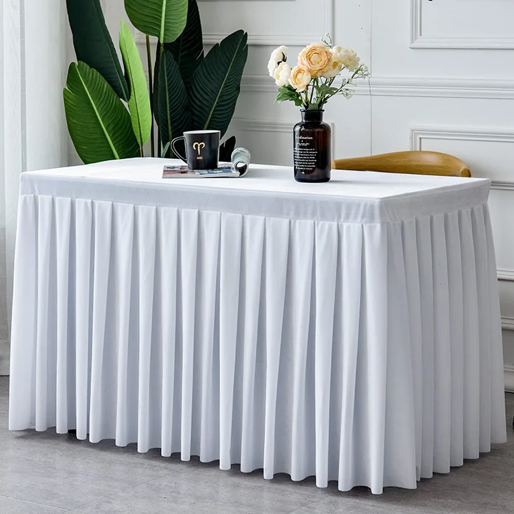 Velvet Rectangular Tablecloth Table Skirt Tableskirt Exhibition Table Cover Wedding Dining Desk Decor Meeting Room Decoration