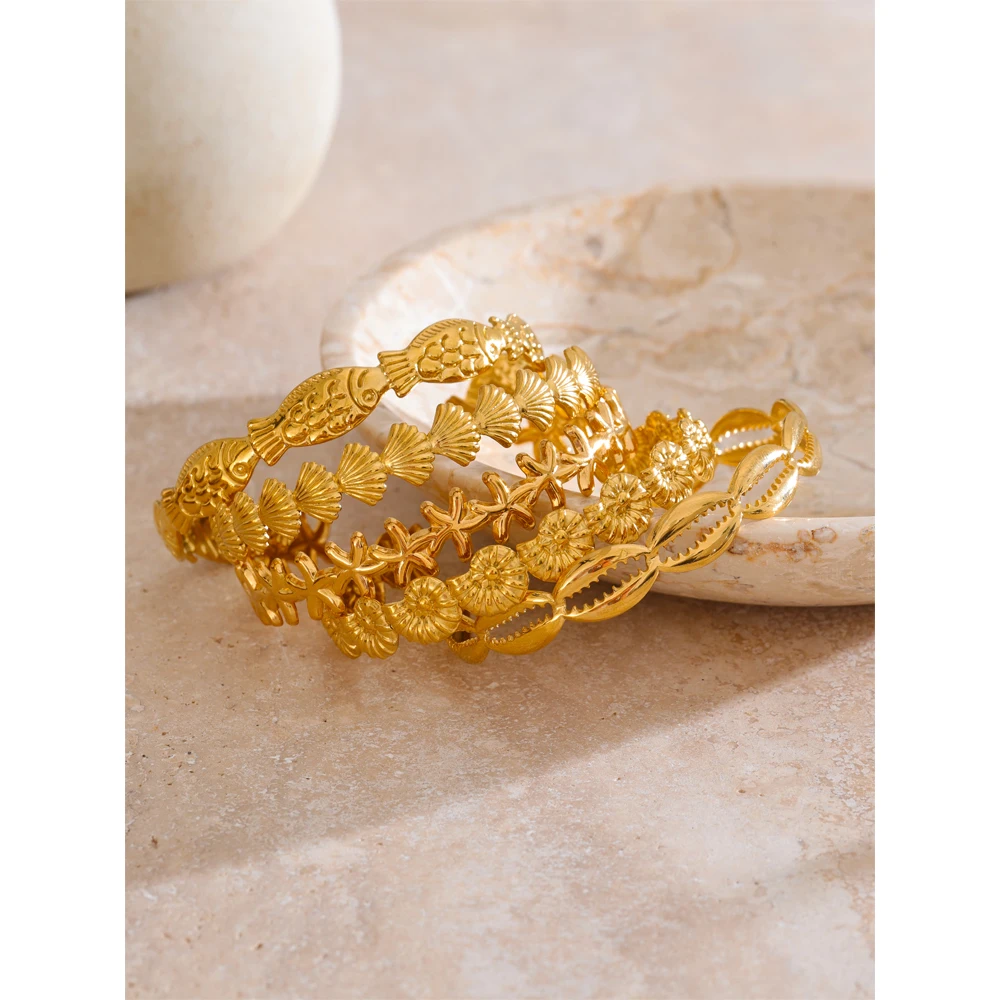 Yhpup Jewelry Cuff Bracelet Shell Style